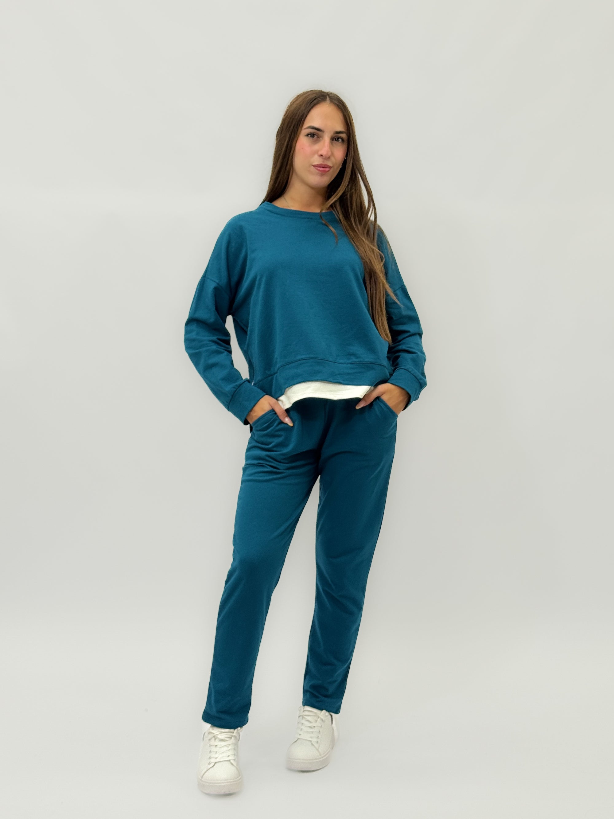 Tuta felpa e pantaloni in cotone