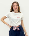 T-shirt Donna 100% Cotone con Scritta “Hello Weekend”