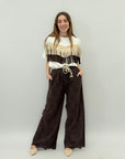 Pantaloni in cotone con cintura