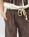 Pantaloni in cotone con cintura