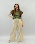 Pantaloni in cotone con cintura