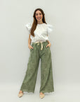 Pantaloni in cotone con cintura