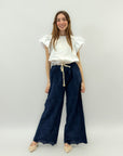 Pantaloni in cotone con cintura