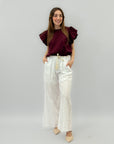 Pantaloni in cotone con cintura