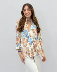 Camicia floreale con strass