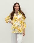 Camicia floreale con strass