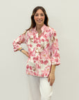 Camicia floreale con strass