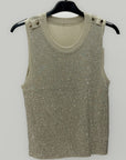 Top Donna Senza Maniche con Micro strass