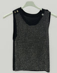 Top Donna Senza Maniche con Micro strass