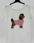 T-Shirt Donna in Cotone con Stampa Barboncino