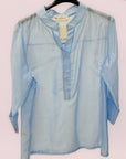 Blusa Leggera con Scollo a V e Bottoni