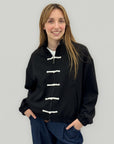 Giacca Leggera con Chiusura Nodo Stile Orientale