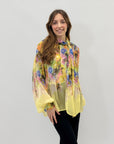 Camicia con colletto stampa floreale effetto seta