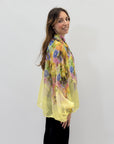Camicia con colletto stampa floreale effetto seta
