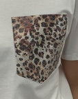 T-shirt con Taschino Animalier Strass