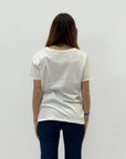 T-shirt con scritta e disegno