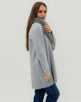 Cardigan lungo con collo in ecopelliccia