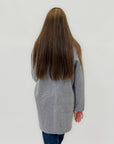Cardigan lungo con collo in ecopelliccia