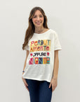 T-shirt con stampa "perdutamente oppure niente"