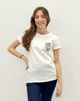 T-shirt con scritta "Quando tutto andava a gonfie vele"