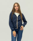 Giacca donna reversibile con zip a contrasto