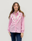 Camicia a quadri con pizzo