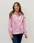 Camicia a quadri con pizzo