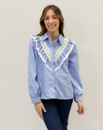 Camicia a quadri con pizzo