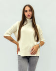 Maglia a collo alto mezza manica