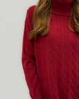 Vestito in Maglia Treccia a Collo Alto – Morbido e Caldo