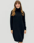 Vestito in Maglia Treccia a Collo Alto – Morbido e Caldo