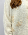 Cardigan Morbido con Ricami Fiore – Taglio Comodo