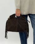 Borsa in Vera Pelle Scamosciata con Frange – Made in Italy