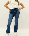 Pantaloni jeans flare elasticizzati