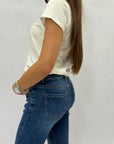 Pantaloni jeans flare elasticizzati