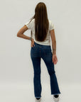 Pantaloni jeans flare elasticizzati