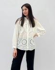 Camicia in cotone con ricami