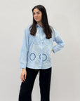 Camicia in cotone con ricami