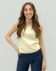 Top Donna Smanicato con Dettaglio a Contrasto