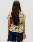 Camicia in Cotone con Stampa Floreale e Nodo