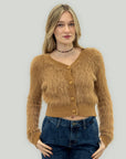 Cardigan corto fluffy con bottoni – Morbidissimo & super femminile