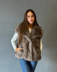 Gilet in ecopelliccia con collo ampio - Parisienne