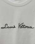 T-Shirt con Scritta Ricamata Louis Vittoria