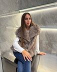 Gilet in ecopelliccia con collo ampio - Parisienne