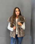 Gilet in ecopelliccia con collo ampio - Parisienne