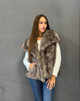 Gilet in ecopelliccia con collo ampio - Parisienne