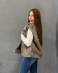 Gilet in ecopelliccia con collo ampio - Parisienne