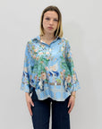 Camicia floreale effetto seta