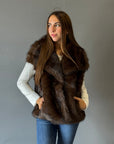 Gilet in ecopelliccia con collo ampio - Parisienne