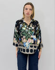 Camicia floreale effetto seta